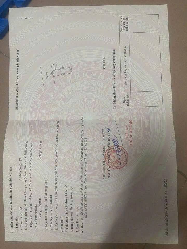 Lô đất Hồng Phong, Nam Sách 80m² - Giá thỏa thuận, cơ hội đầu tư hấp dẫn!