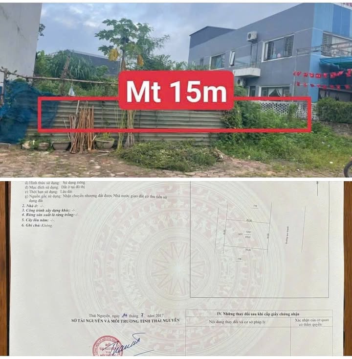 Đất Biệt thự Thịnh Đán 375m² giá 11.325 tỷ - Mặt tiền 15m, vị trí đắc địa!