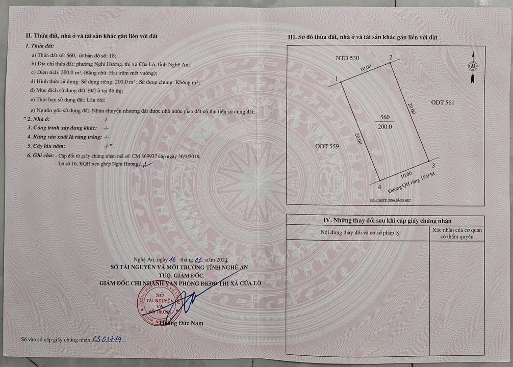 Đất nền 200m² phường Nghi Hương, Cửa Lò giá 4.2 tỷ - Đường rộng 15m, gần trung tâm!