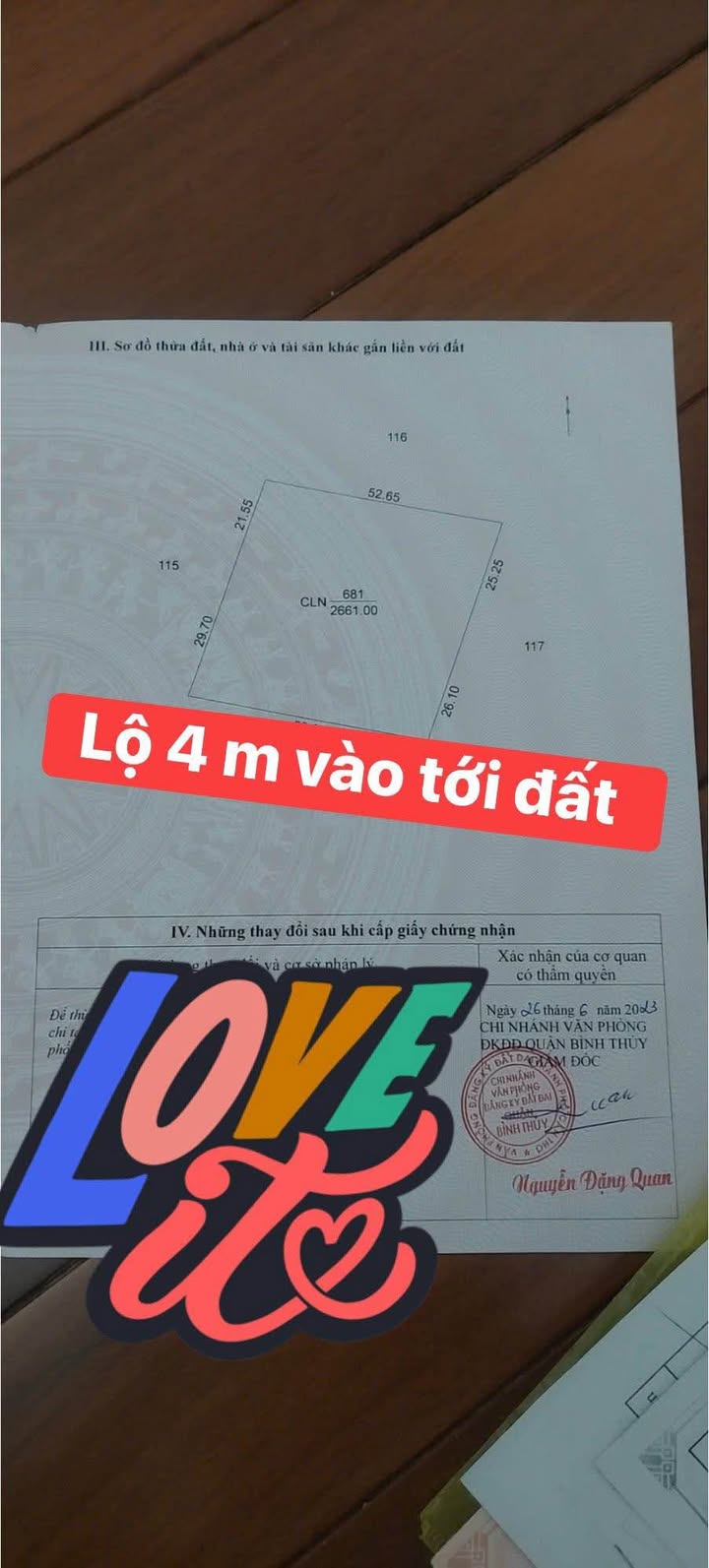 Đất nền Long Tuyền, Bình Thủy, Cần Thơ 2661m² - Giá chỉ 3.46 tỷ, cơ hội đầu tư hấp dẫn!