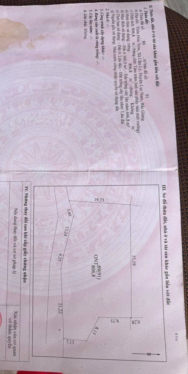 Đất nền Cẩm Lý Lục Nam 1500m² giá 1.4 tỷ - Mặt tiền gần 40m, đầu tư sinh lời!