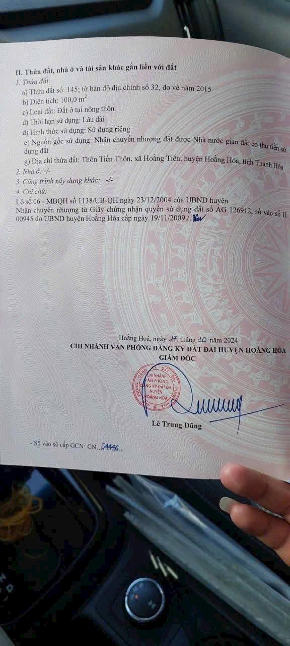 Đất nền Hoằng Tiến 100m² giá 2 tỷ - Đầu tư sinh lời lý tưởng!