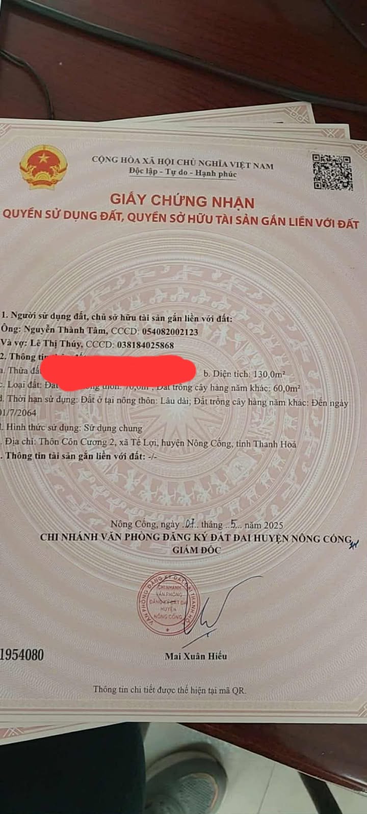 Đất thổ cư tại Tế Lợi, Nông Cống 130m² chỉ 300 triệu - Chính chủ bán gấp!