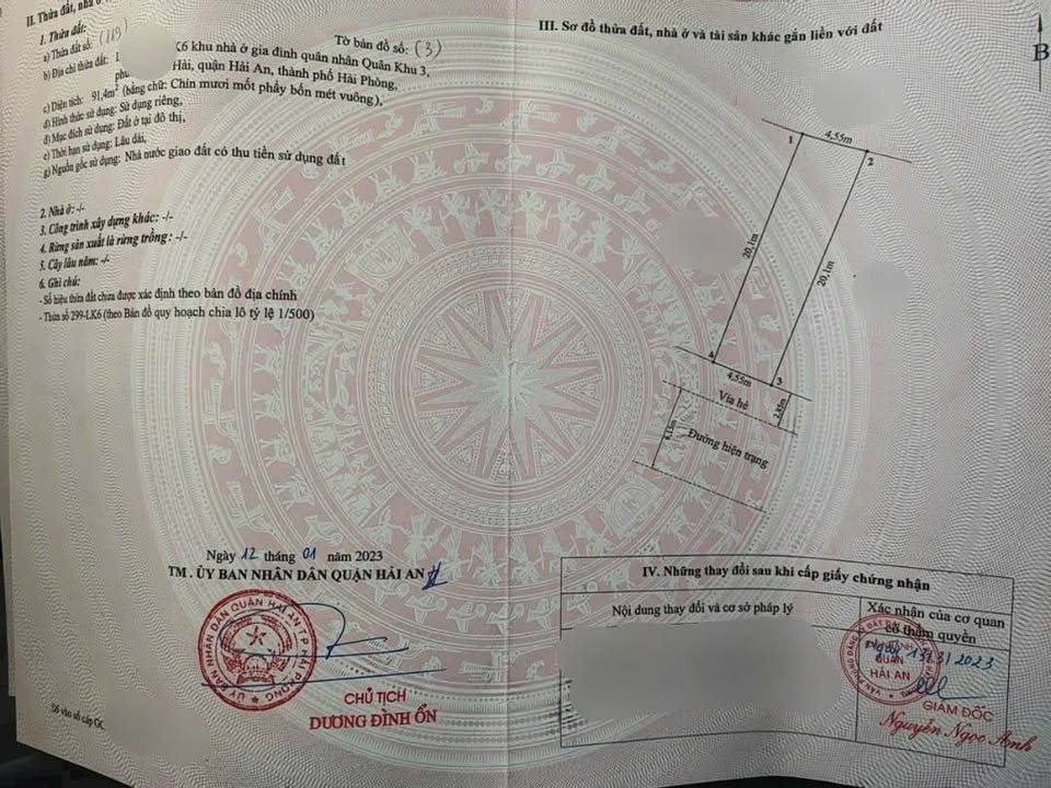 Đất nền TĐC QK3 Nam Hải 91m² giá 3.65 tỷ - Vị trí đẹp thuận tiện giao thông!