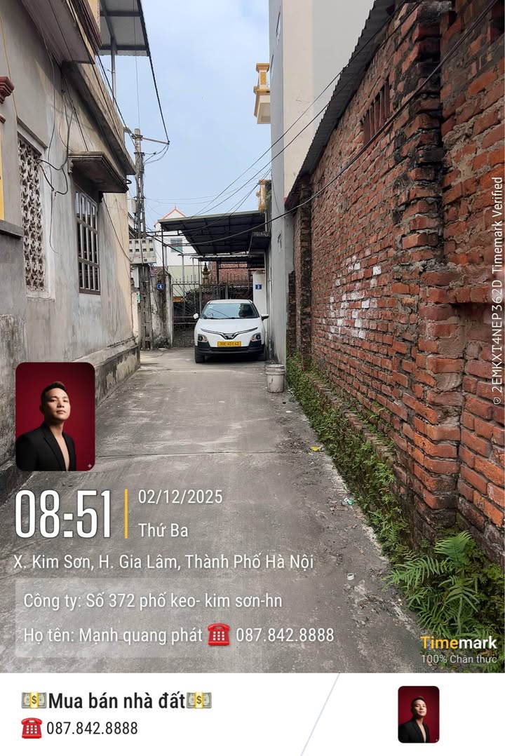 Đất thổ cư 65m² thôn Kim Sơn, huyện Gia Lâm - Giá chỉ 3.1 tỷ VND, ô tô đỗ cửa!