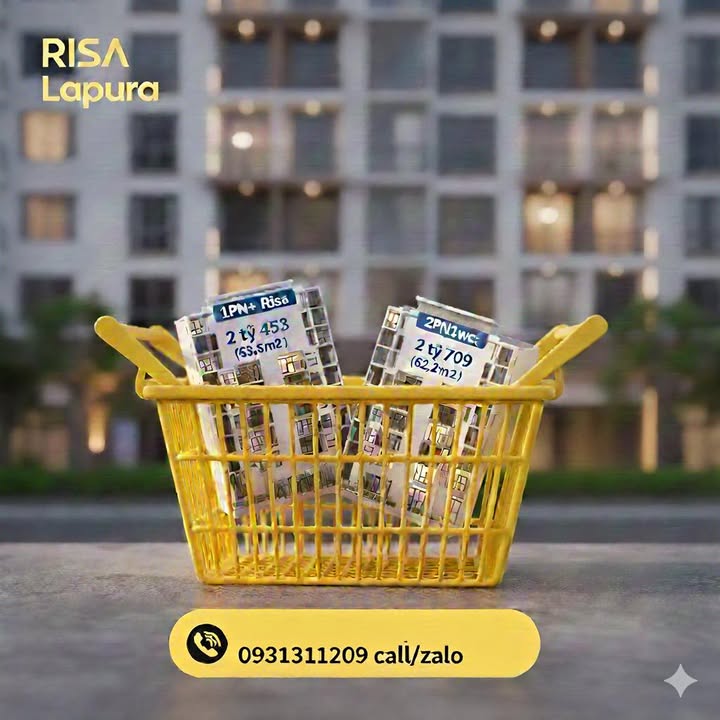Căn hộ RISA Lapura Thuận An 53.5m² giá 2.453 tỷ - Đầu tư sinh lời ngay!