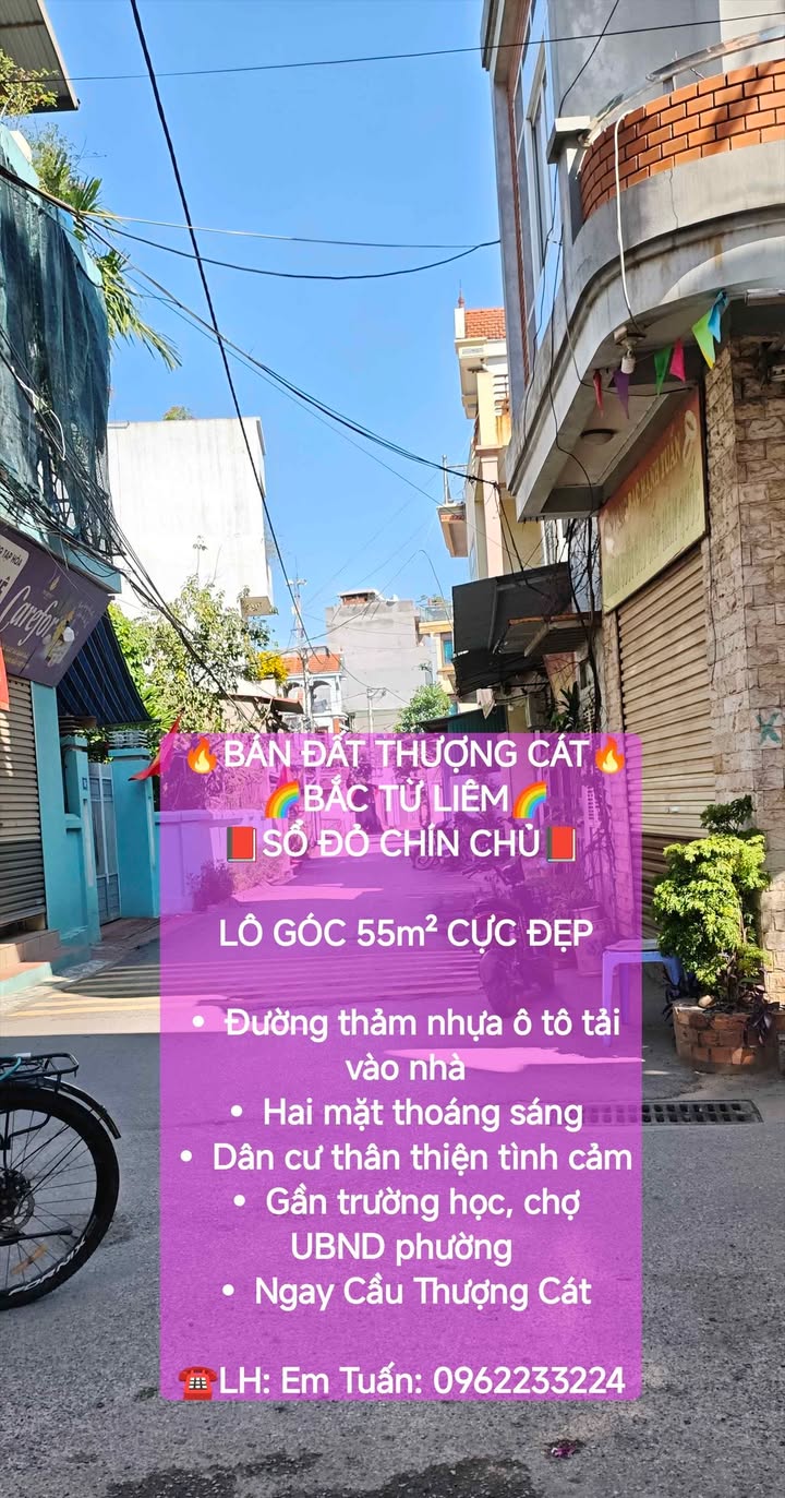 Đất lô góc Thượng Cát 55m², giá thỏa thuận - Đầu tư sinh lời cao!