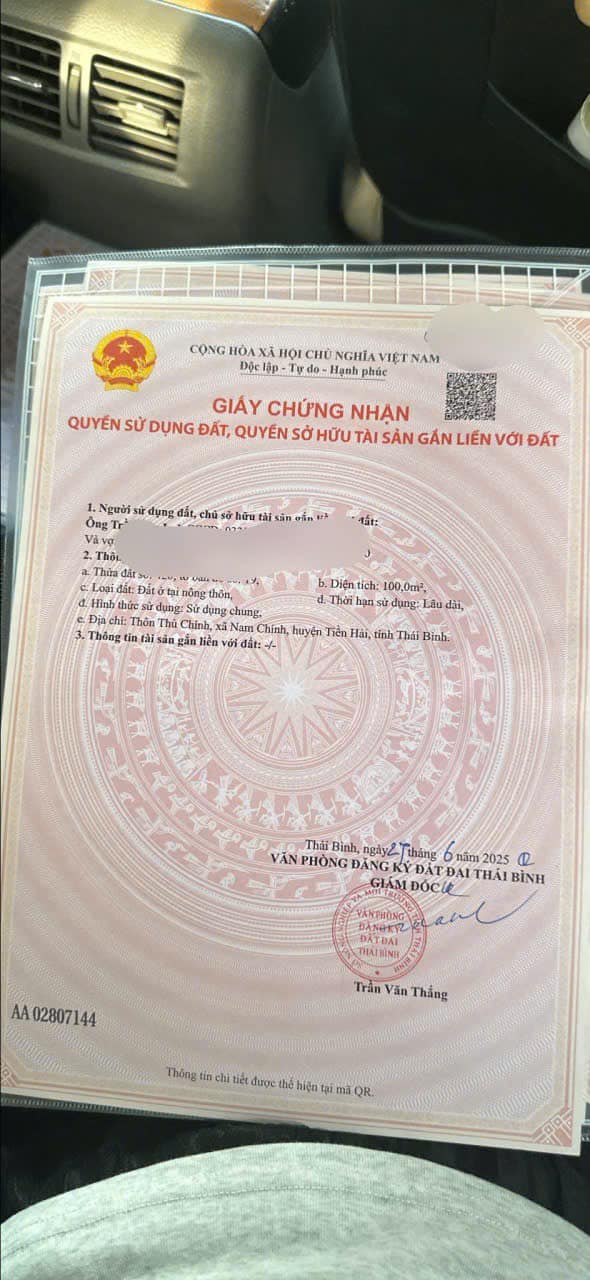 Đất nền Tiền Hải Thái Bình 100m² giá 600 triệu - Cơ hội đầu tư sinh lời!