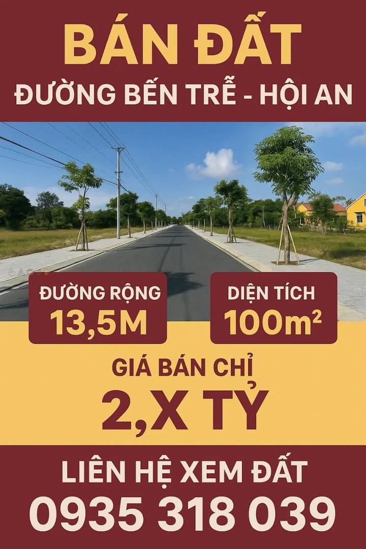 Nhà 2 tầng mặt tiền đường Chế Lan Viên, Hội An – Diện tích 210m², giá thỏa thuận!