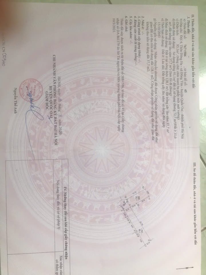 Đất nền chính chủ Đông Yên Quốc Oai 93m² giá thỏa thuận - Cơ hội đầu tư hiếm có!