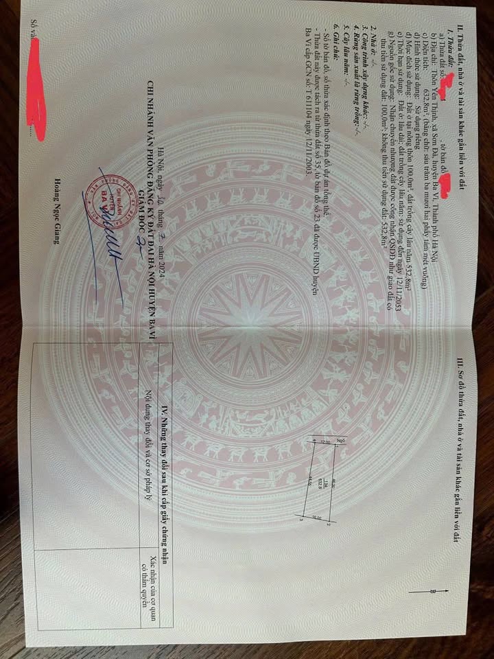 Đất nền xã Sơn Đà, huyện Ba Vì 632m² giá 2,4 tỷ - Phù hợp đầu tư lâu dài!