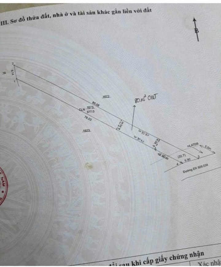 Đất nền Phú An - Bến Cát 80m² giá 2 tỷ - Đất thổ cư, vị trí đẹp!