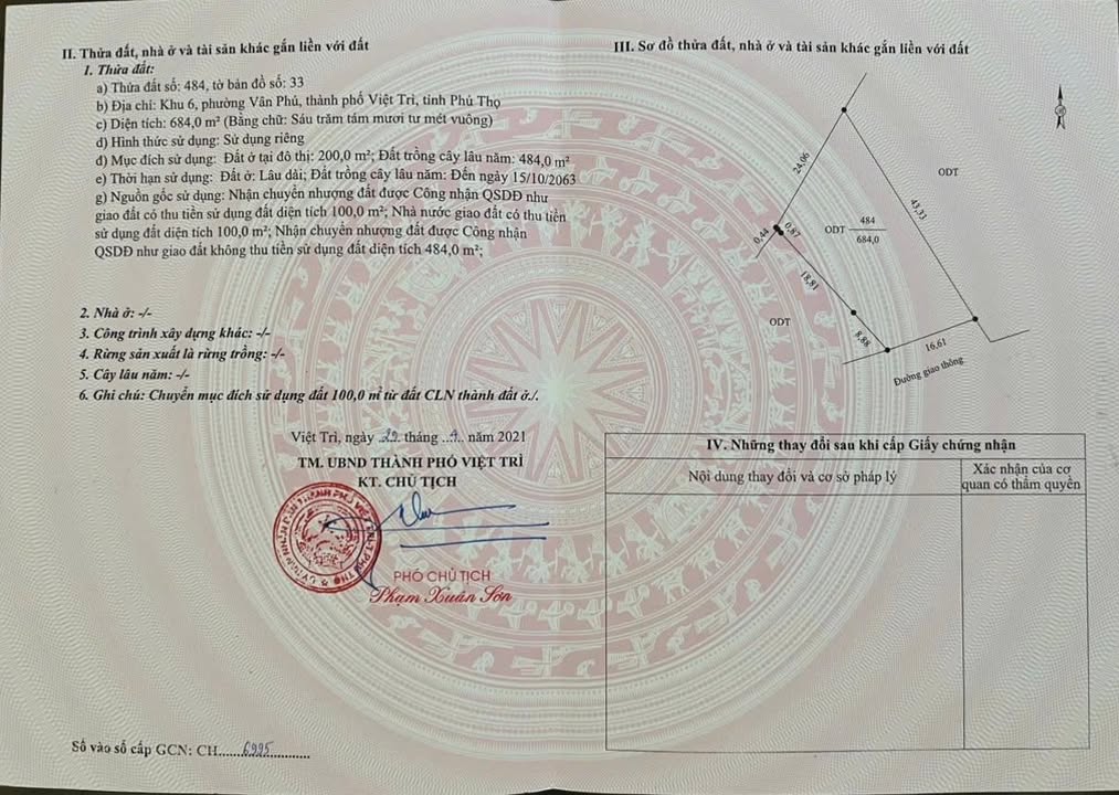 Đất nền Vân Phú, Việt Trì 684m² giá 8.217 tỷ - Đường ô tô vào tận nơi!