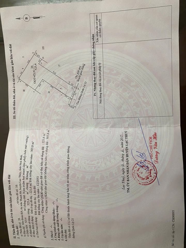 Đất nền mặt đường Quốc lộ 21, thị trấn Ba Hàng Đồi 525m² - Giá thỏa thuận hấp dẫn!