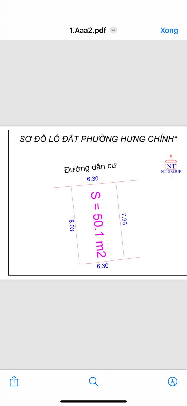 Đất nền Hưng Chính, Vinh 50m² giá 1 tỷ - Đường thông thuận tiện!