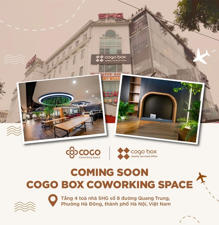 Văn phòng cho thuê tại CoGo Box Hà Đông - Không gian làm việc hiện đại, sáng tạo
