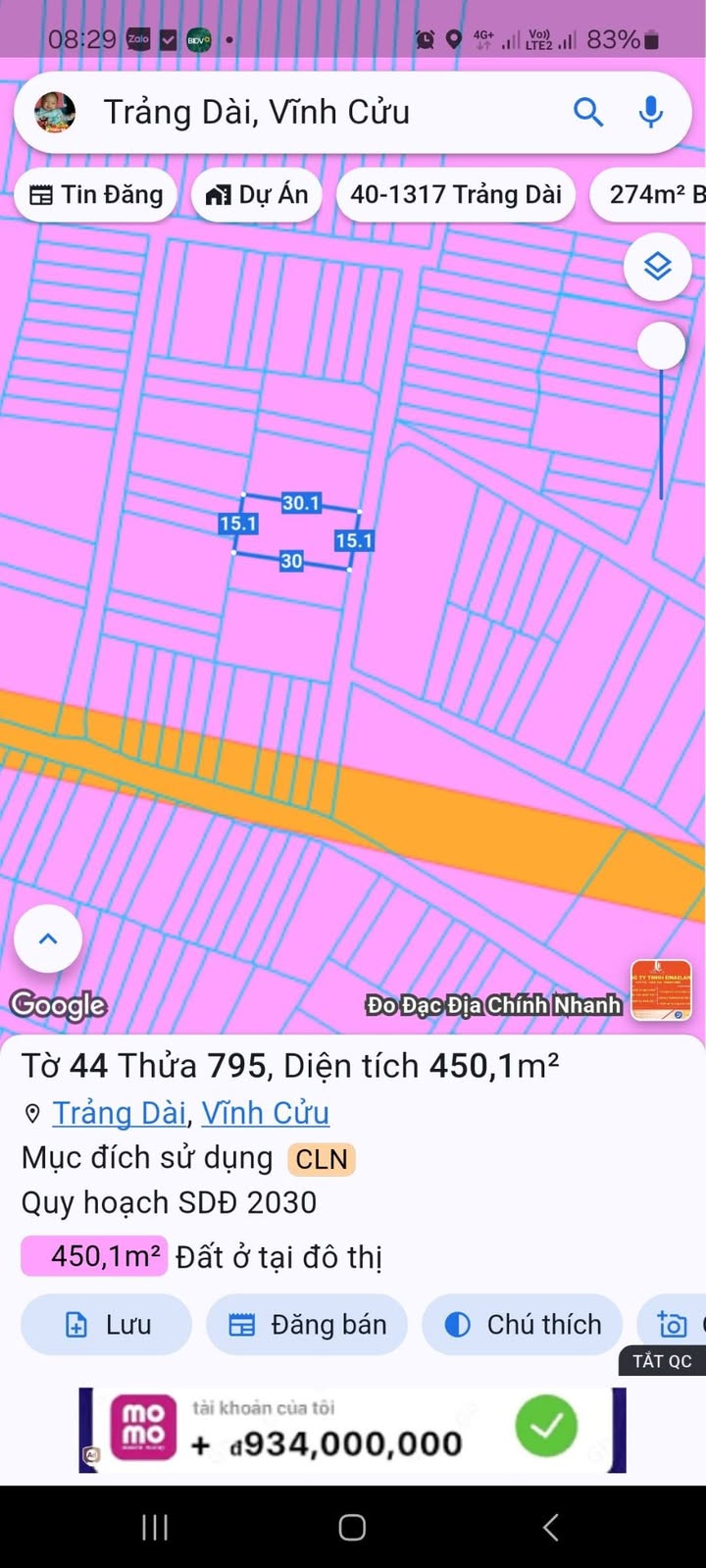 Đất biệt thự Trảng Dài 450m² giá 3.9 tỷ - Sổ hồng chính chủ, bớt lộc!