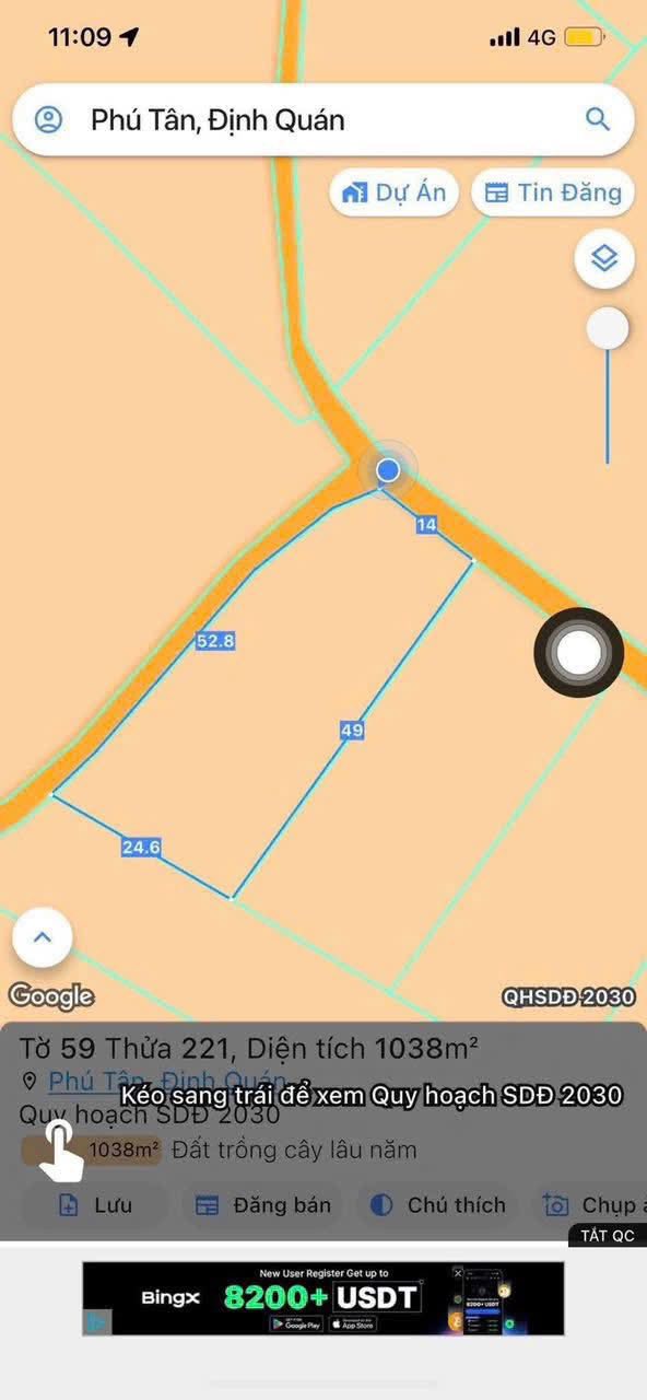 Đất nền Phú Vinh Định Quán 3600m² giá 600 triệu - Tiềm năng đầu tư cao!