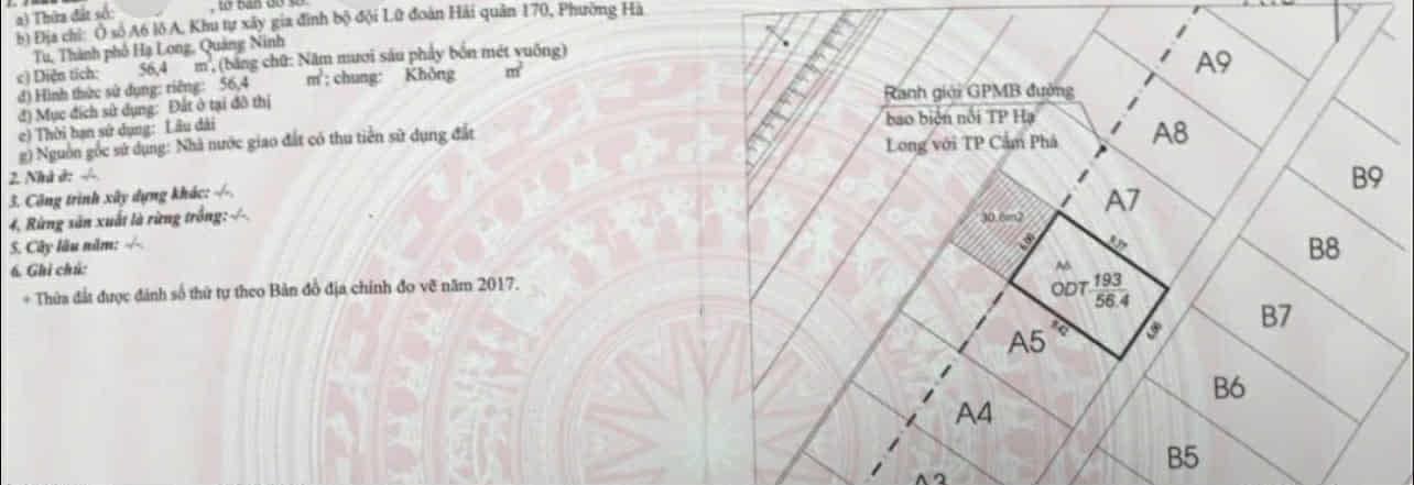 Đất mặt đường bao biển Hạ Long 56.4m² - Sổ đỏ chính chủ, chỉ 1 phút đến bãi tắm!