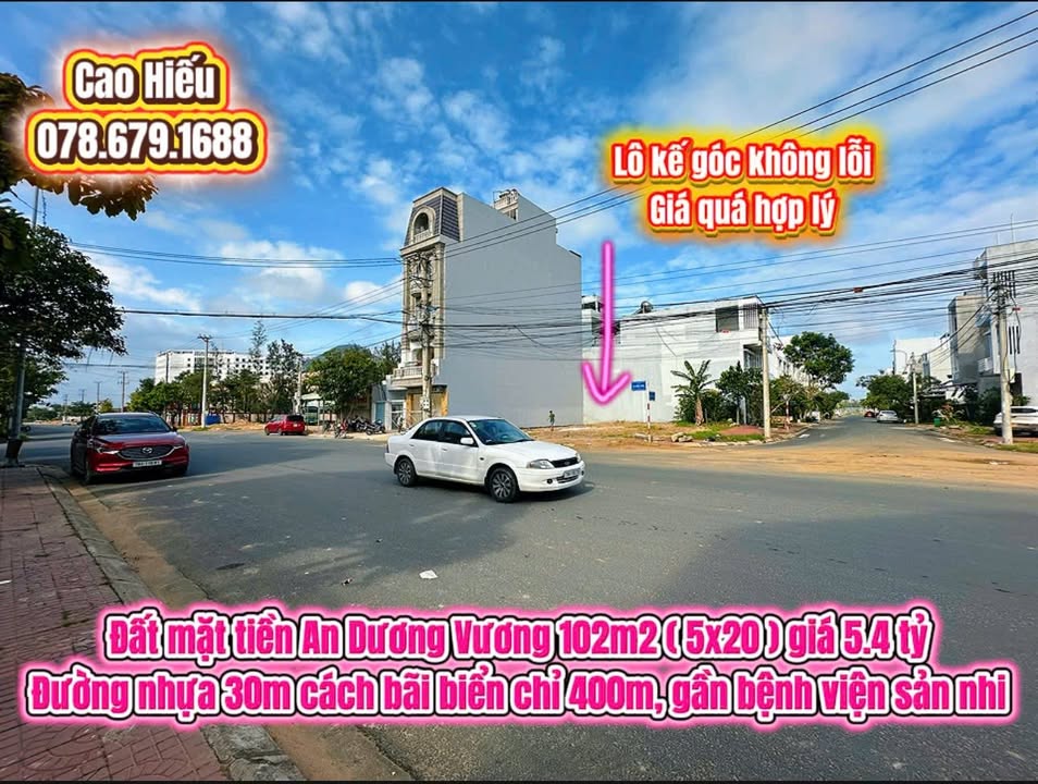 Đất mặt tiền An Dương Vương Tuy Hòa 102m² giá 5.4 tỷ - Cách bãi biển chỉ 400m!