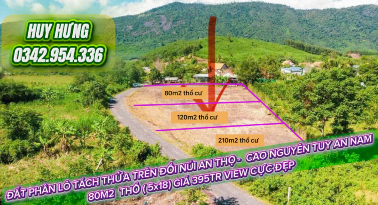 Đất nền An Thọ Tuy An 80m² giá 395 triệu - View biển tuyệt đẹp!