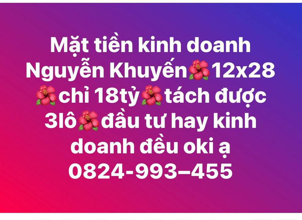 Mặt tiền kinh doanh Nguyễn Khuyến, Tân Lợi, 336m² giá 18 tỷ - Cơ hội đầu tư hiếm có!