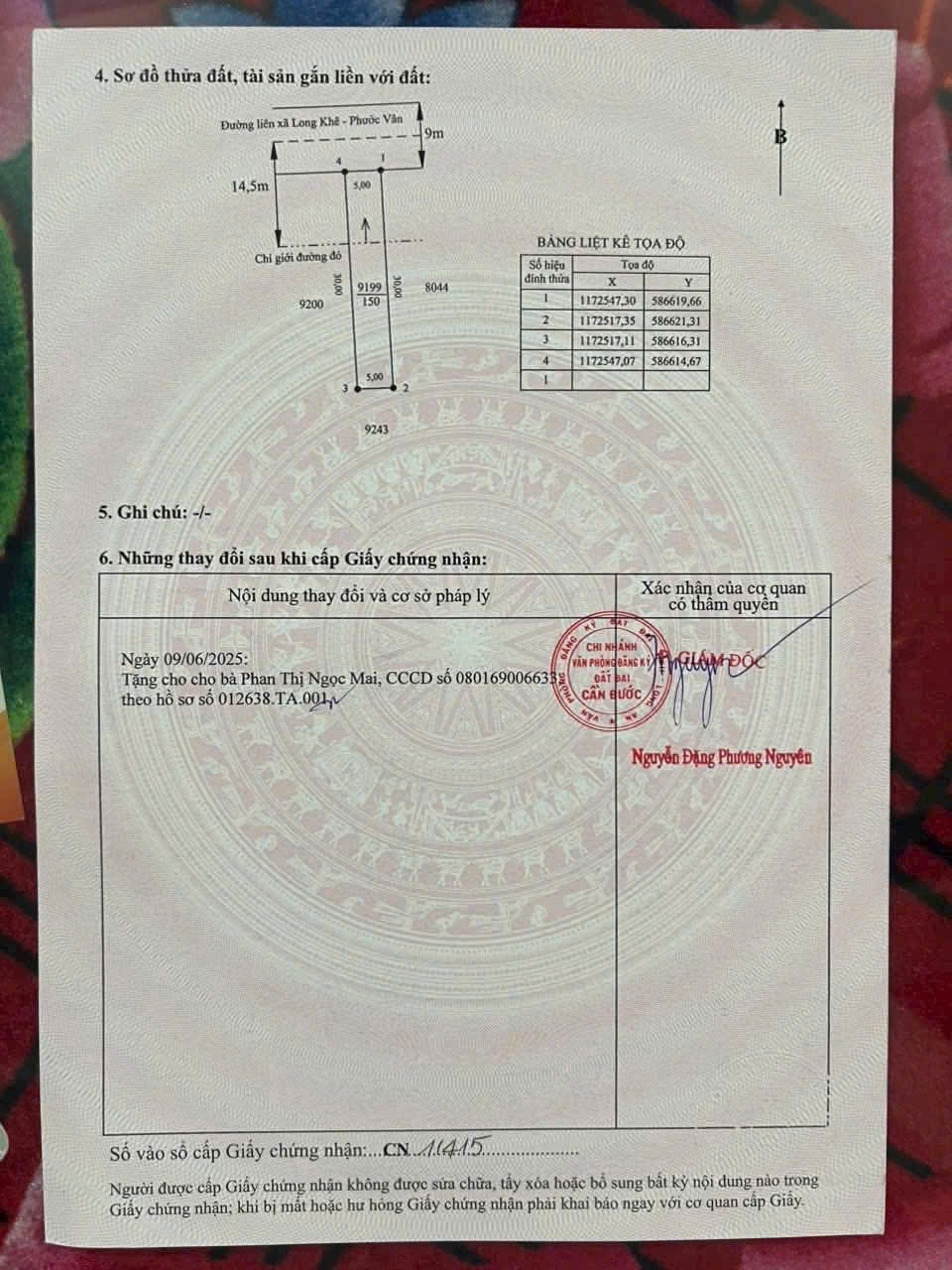 Đất thổ cư mặt tiền đường Liên Xã Long Khê - Phước Vân 150m² giá 1,6 tỷ - Cơ hội đầu tư tuyệt vời!