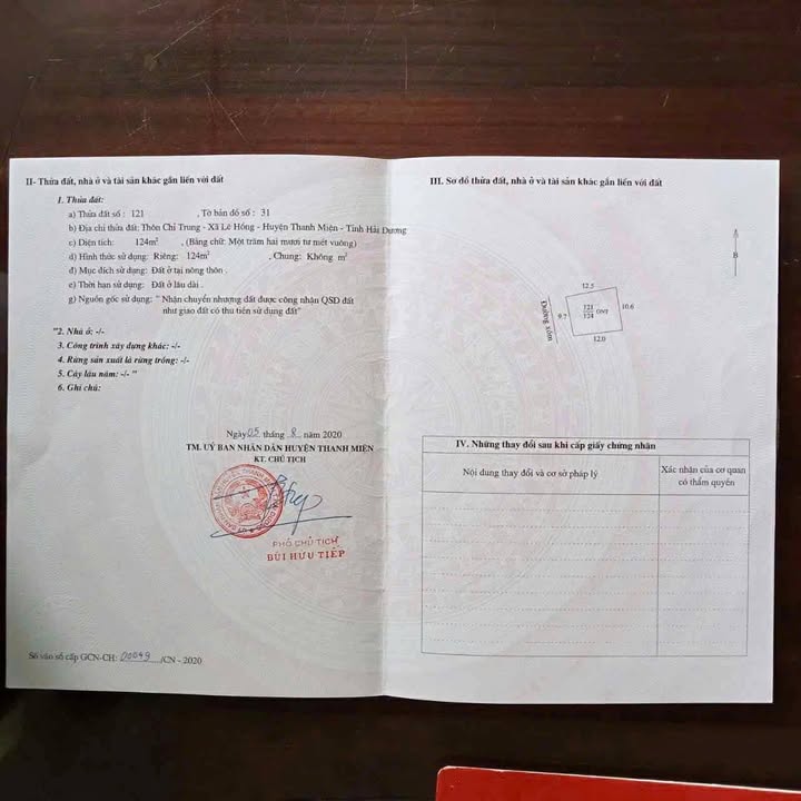 Đất nền thôn Chí Trung, xã Lê Hồng, 124m² - Cơ hội đầu tư tuyệt vời!