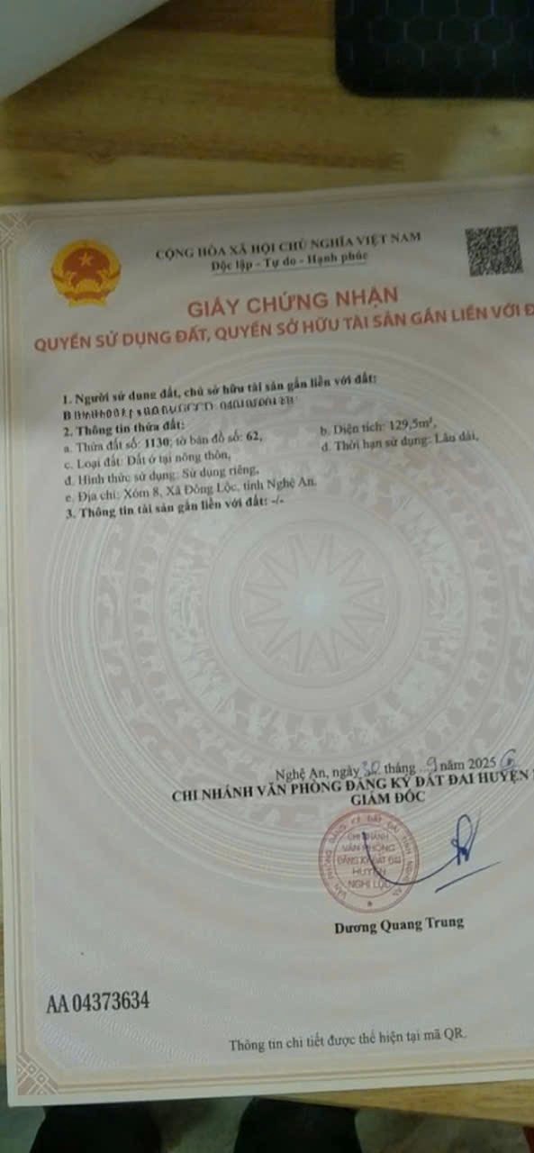 Đất nền Nghi Thạch 130m² giá thương lượng - Đường ô tô tránh nhau