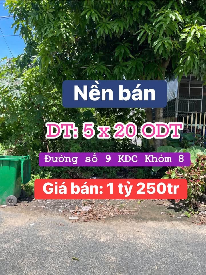 Đất nền KDC Khóm 8 Châu Đốc 100m² giá 1.25 tỷ - Đầu tư sinh lời ngay!