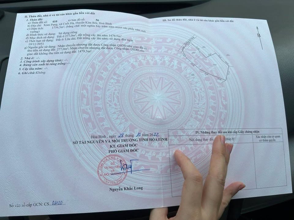 Đất nền xã Cuối Hạ, huyện Kim Bôi 1756.5m² giá 1.6 tỷ - Sát dự án Sun Group!