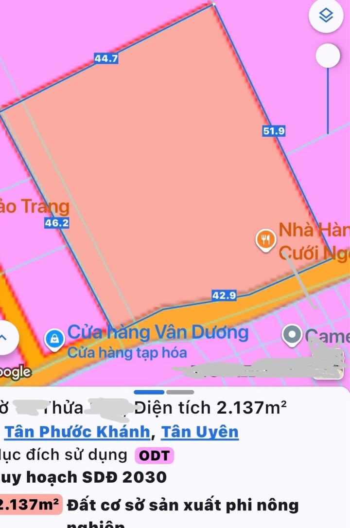 Đất sản xuất gần cụm công nghiệp 7 mẫu, Tân Uyên 2137m² giá 35 tỷ - Đầu tư sinh lời!