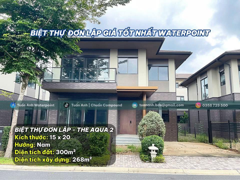 Biệt thự đơn lập Waterpoint, Bến Lức 300m² - Không gian sống lý tưởng cho gia đình!