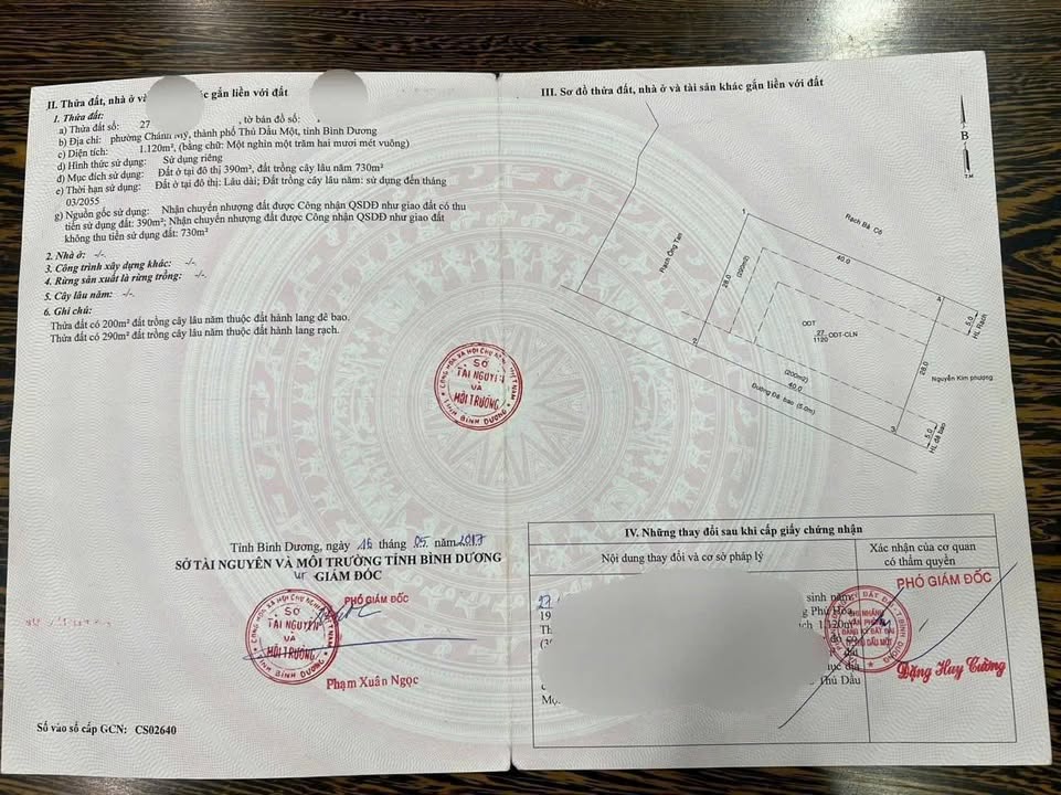 Đất nền Chánh Mỹ Thủ Dầu Một 1120m² giá 9.5 tỷ - Cơ hội đầu tư sinh lời!