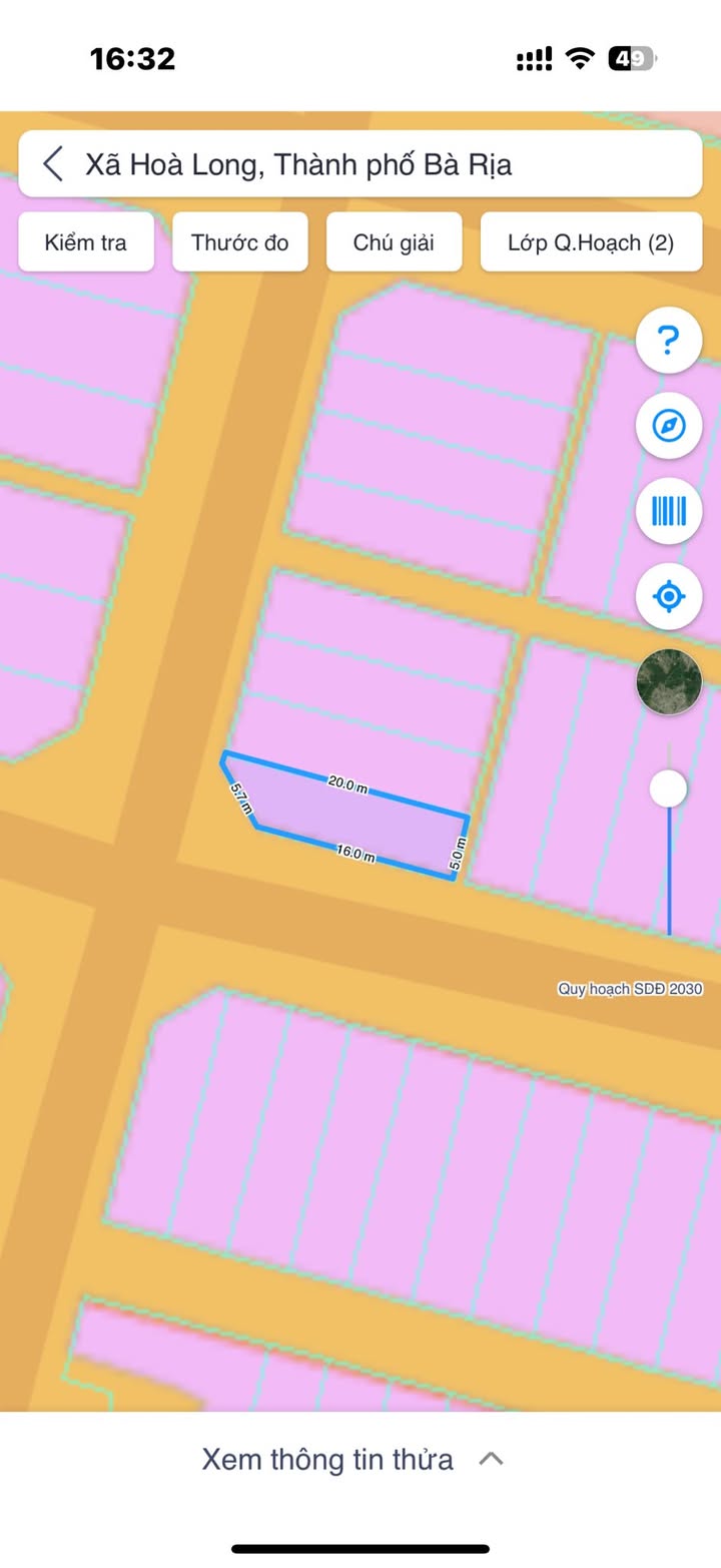 Đất nền Hòa Long Bà Rịa - Vũng Tàu 92m² giá 1.35 tỷ - Pháp lý đầy đủ