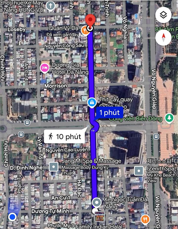 Mặt tiền đường Hồ Nghinh, Sơn Trà 100m² giá 28 triệu - Khu vực du lịch sầm uất!