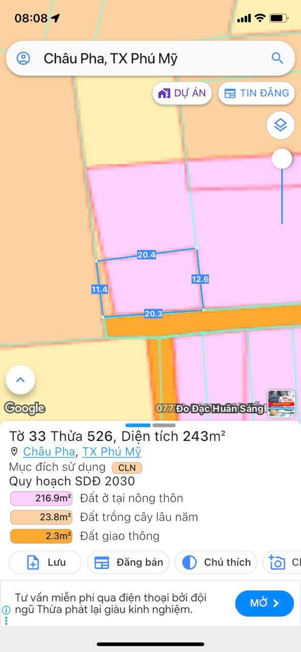 Đất nền Châu Pha, Phú Mỹ 5400m² giá 1.8 tỷ - Lợi thế đầu tư tuyệt vời!