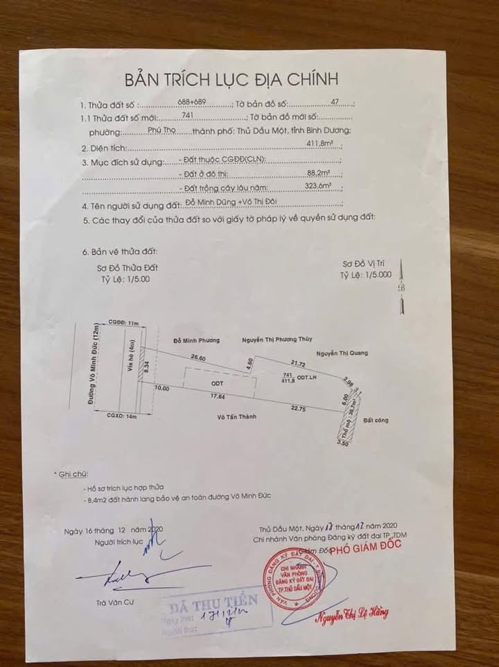 Đất mặt tiền đường Võ Minh Đức, Thủ Dầu Một 411m² giá 10.7 tỷ - Cơ hội đầu tư tuyệt vời!