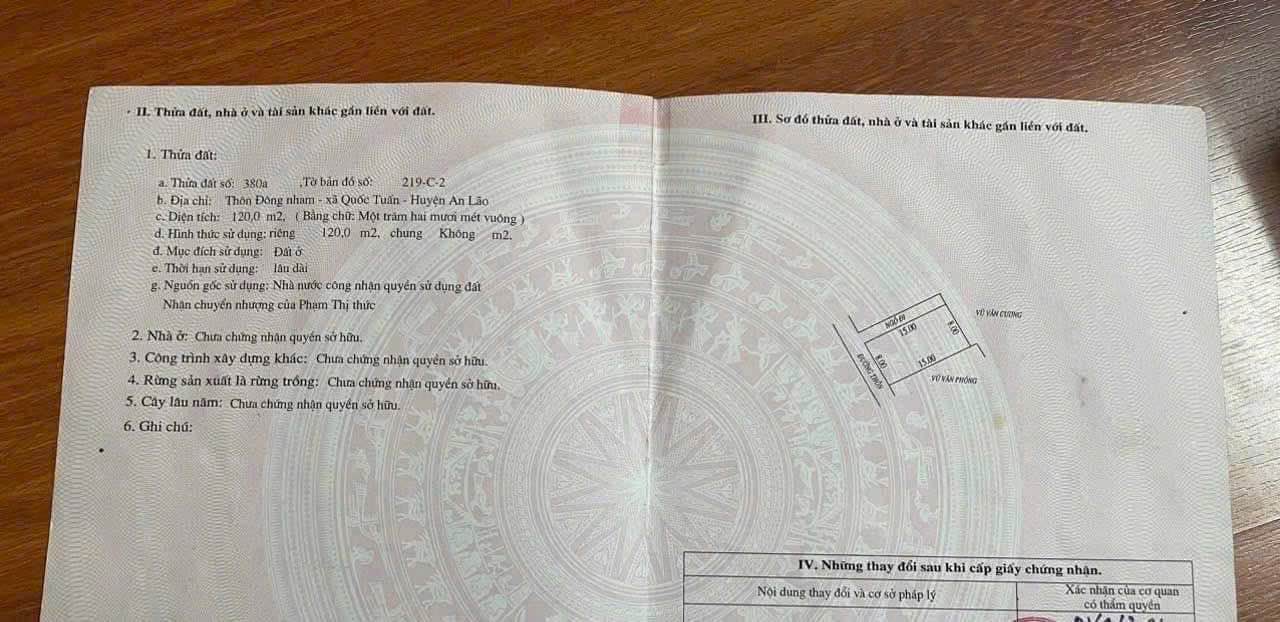 Đất nền 2 mặt tiền Quốc Tuấn An Lão 120m² giá chỉ 2.3 tỷ - Cơ hội đầu tư hấp dẫn!