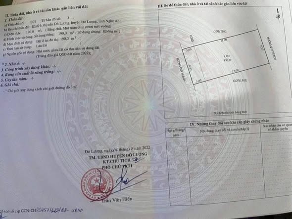 Đất nền kinh doanh mặt tiền 45m tại Đô Lương 190m² giá 4 tỷ - Cơ hội đầu tư hấp dẫn!