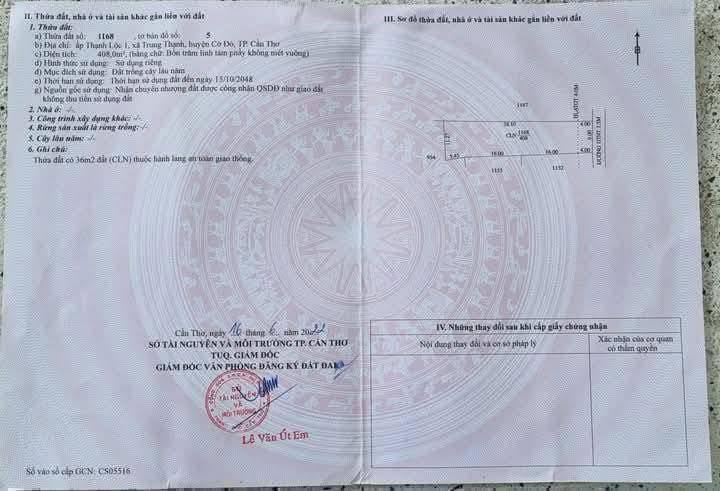 Đất nền tại Trung Thạnh, Cờ Đỏ 880m² giá 1.7 tỷ - Đầu tư sinh lời tốt!