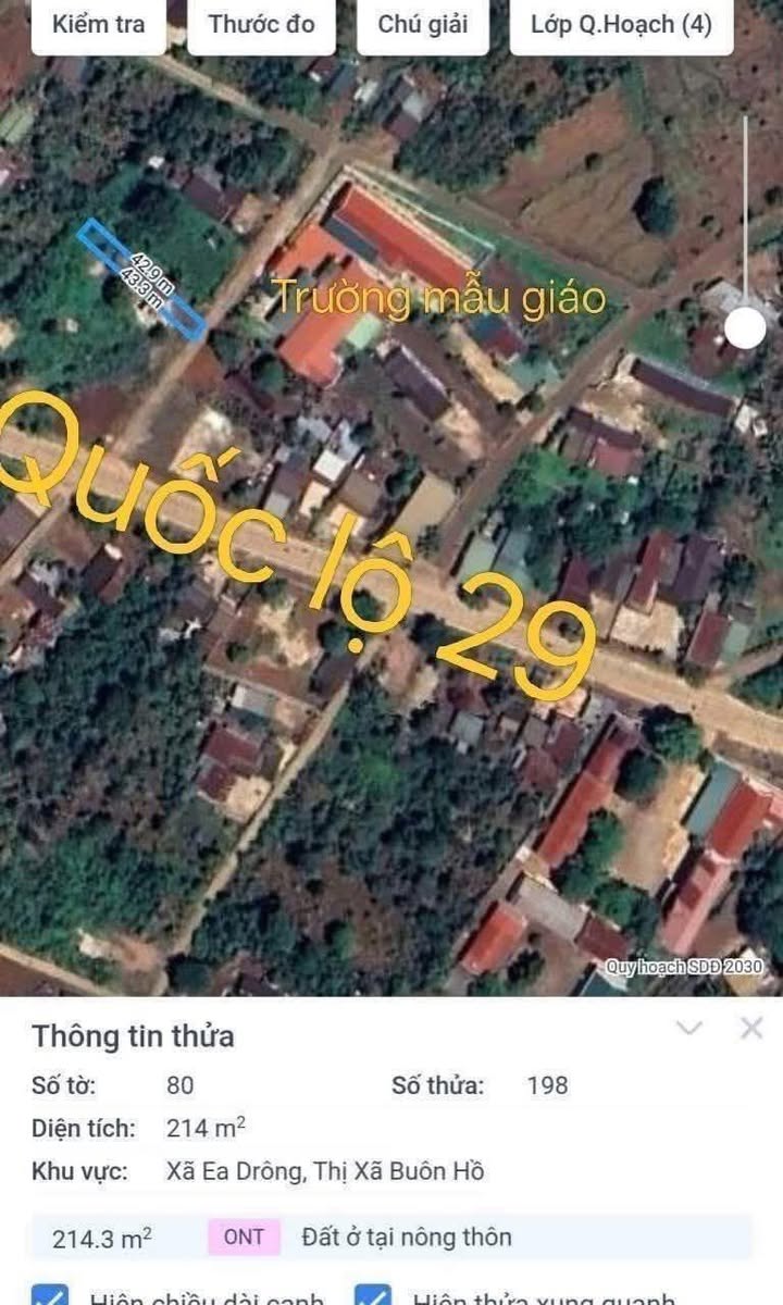 Đất nền Ea Drông, Buôn Hồ 210m² giá 395 triệu - Gần trường học, vị trí đẹp!