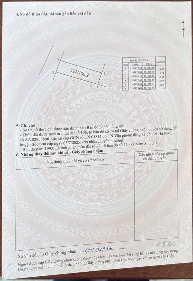 Đất thổ cư Thanh Hà, Sóc Sơn 100,2m² chỉ 10 triệu/m² - Đầu tư lý tưởng!