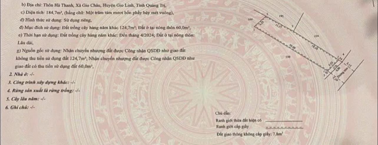 Đất nền KCN Quán Ngang, Gio Linh, Quảng Trị 180m² giá 300 triệu - Cơ hội đầu tư sinh lời!