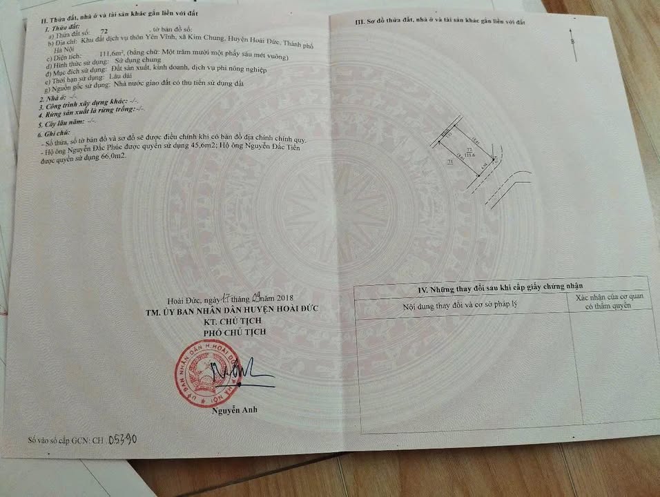 Đất dịch vụ Yên Vĩnh, Hoài Đức 111.6m² giá 14.4 tỷ - Cơ hội vàng đầu tư!