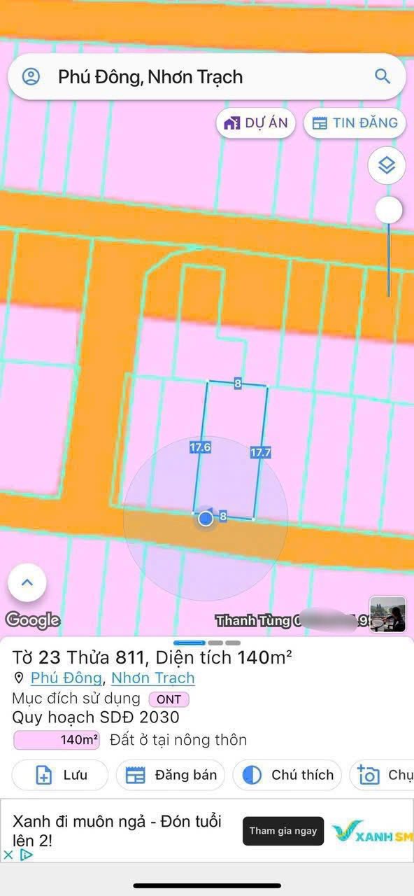 Đất nền thổ cư xã Đại Phước Nhơn Trạch 140m² giá 2.8 tỷ - Đường xe du lịch, dân cư đông đúc!