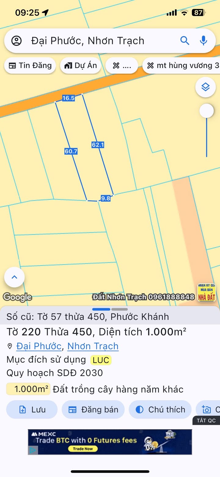 Đất nền Phước Khánh Nhơn Trạch 1000m² giá 2 tỷ - Giao dịch nhanh gọn!