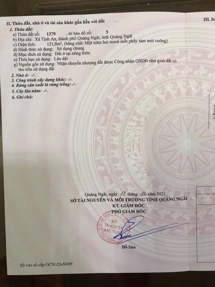 Đất Tịnh An 122m² giá chỉ 790 triệu - Đường ô tô thông thoáng!