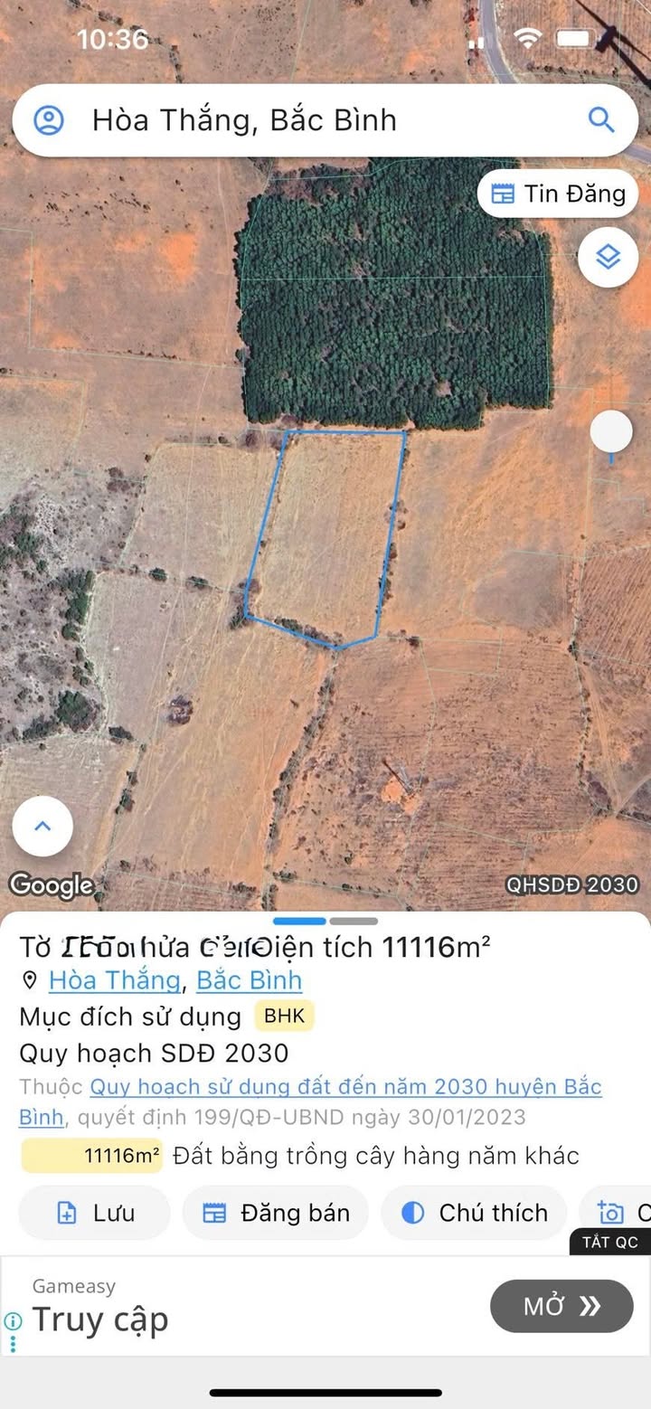 Đất nông nghiệp Hòa Thắng 10.000m² giá 900 triệu - Cơ hội đầu tư tuyệt vời!