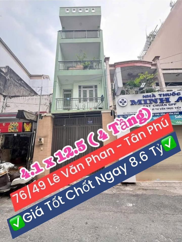 Nhà mặt tiền hẻm Lê Văn Phan, Tân Phú 51m² giá 8.6 tỷ - Vị trí đắc địa, tiện ích đầy đủ!